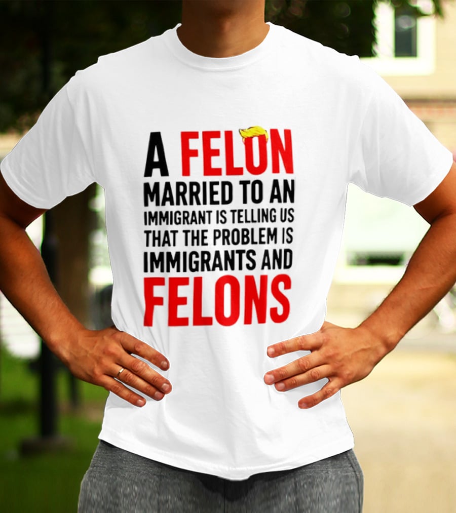A Felon Married To An Immigrant Is Telling Us The Problem Is Immigrants And Felons T-Shirt