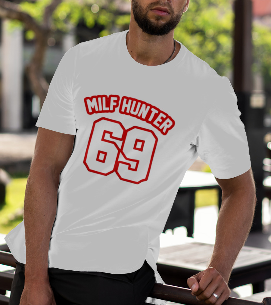 MILF Hunter 69 Red Outline Fonts T-Shirt