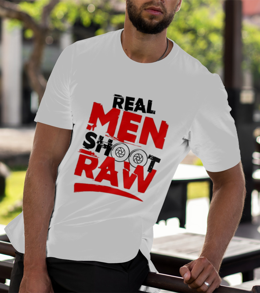 Real Men Shoot RAW Camera Shutter Aperture Photography T-Shirt