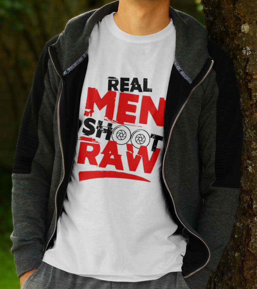 Real Men Shoot RAW Camera Shutter Aperture Photography T-Shirt