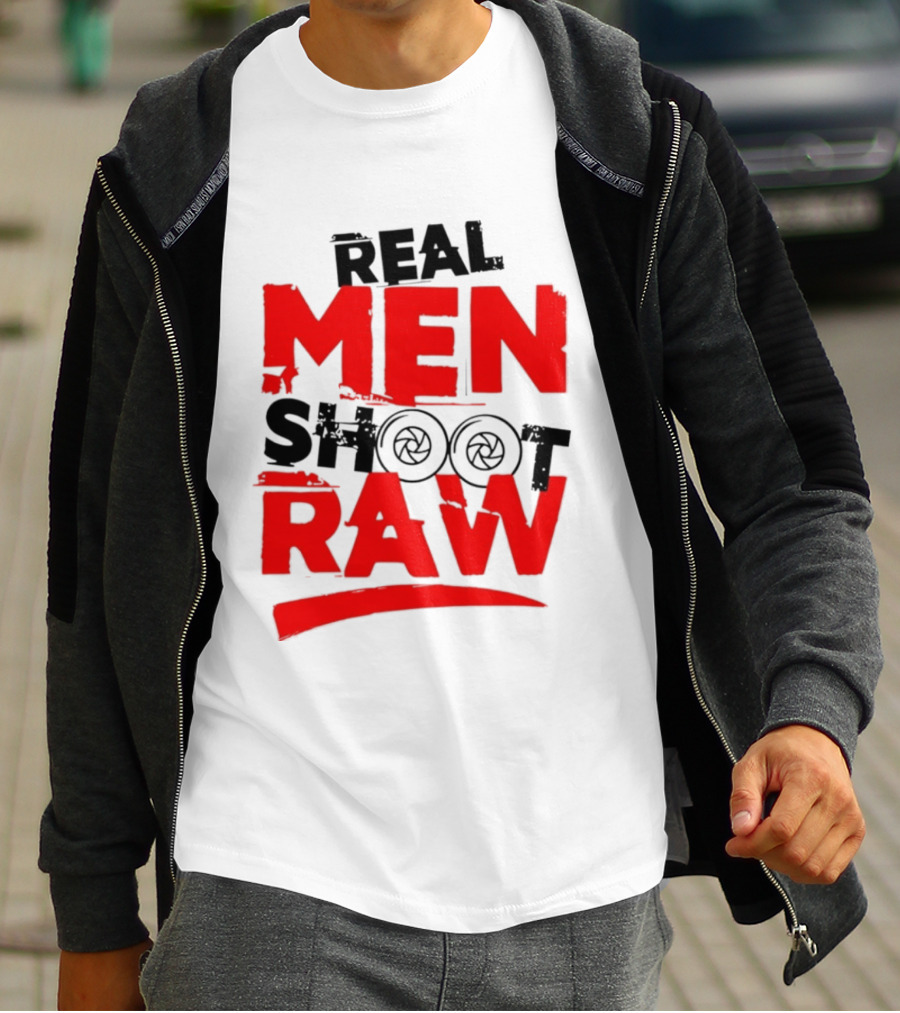 Real Men Shoot RAW Camera Shutter Aperture Photography T-Shirt