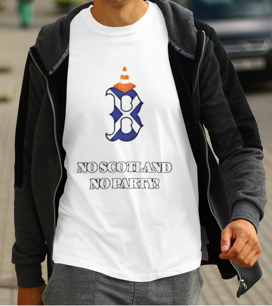 Scotland National Football Team Tartan B No Scotland No Party T-Shirt