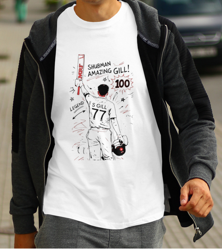 Shubman Gill Amazing Legend 100 77 Cricket Hero T-Shirt