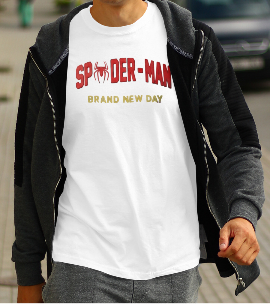 Spider Man Brand New Day Iconic Red Text With Spider T-Shirt