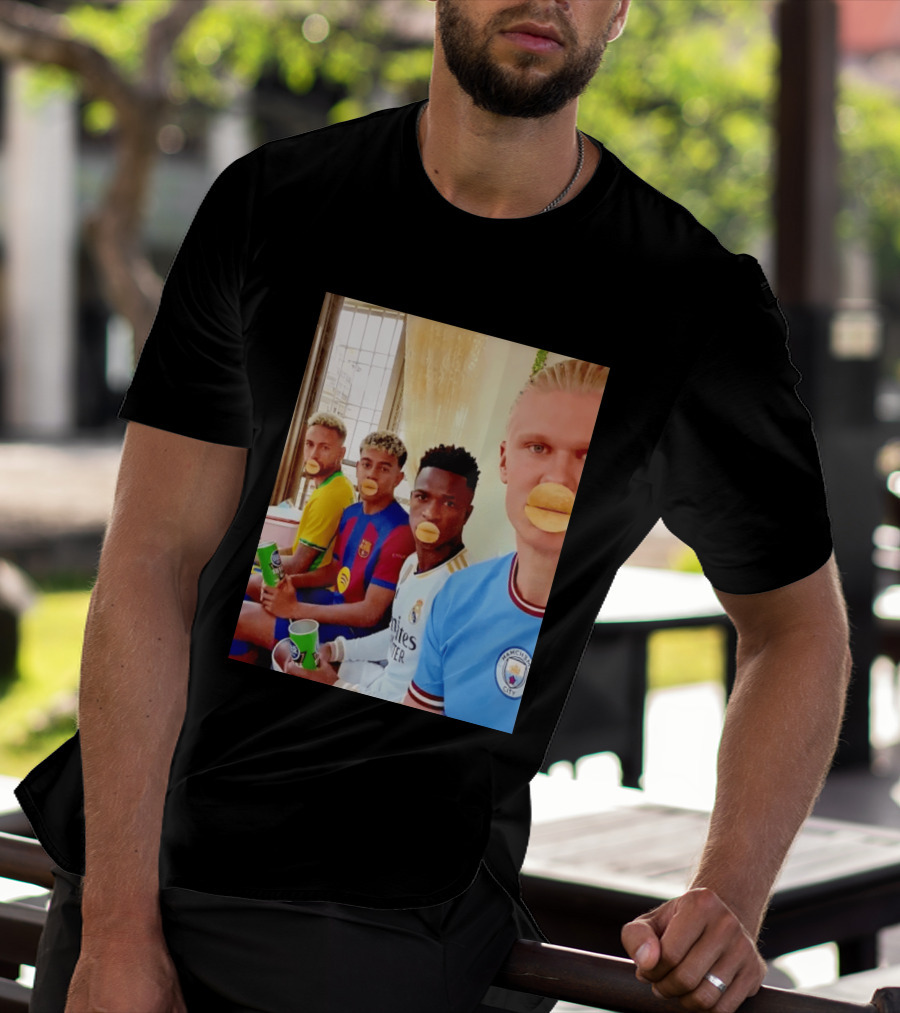 Neymar Vinicius Barcelona Real Madrid Manchester City Football Stars Chips T-Shirt