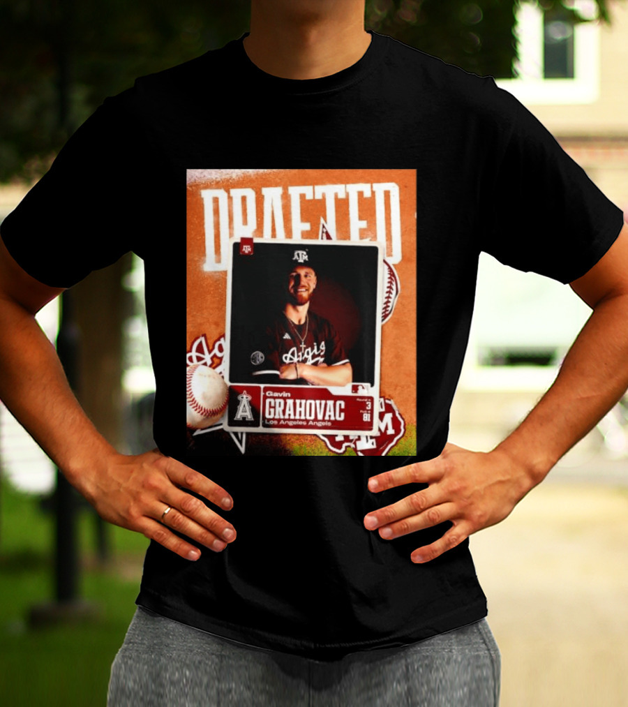 Los Angeles Angels Draft Gavin Grahovac Round 3 Pick 81 T-Shirt