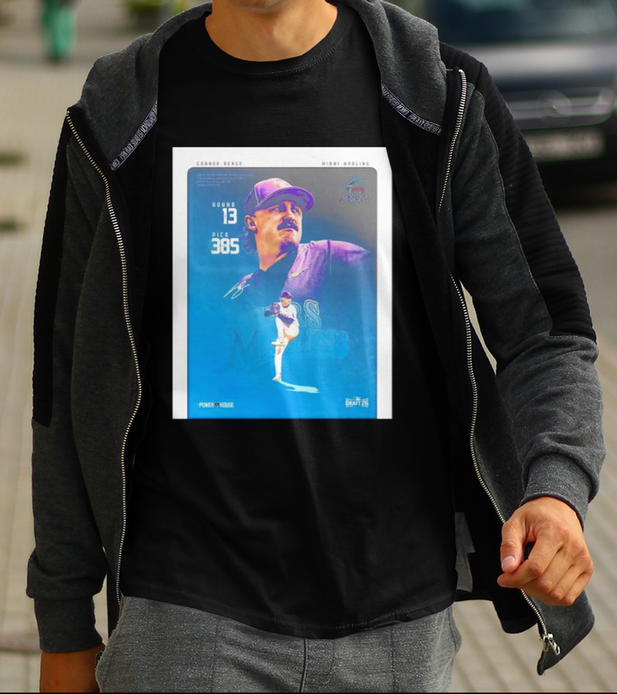 Connor Benge Miami Marlins Round 13 Pick 385 Draft 26 T-Shirt