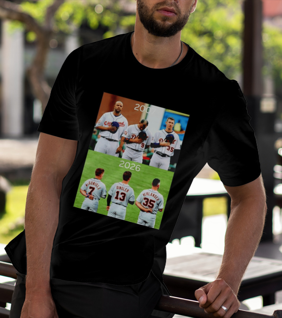 Detroit Tigers 2007 2026 McGonigle Dingler Verlander Comparison T-Shirt