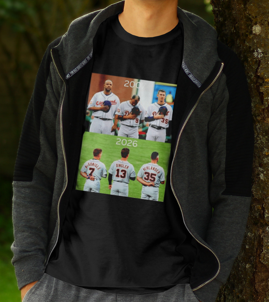 Detroit Tigers 2007 2026 McGonigle Dingler Verlander Comparison T-Shirt