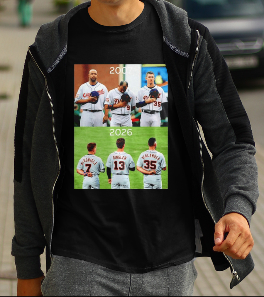 Detroit Tigers 2007 2026 McGonigle Dingler Verlander Comparison T-Shirt