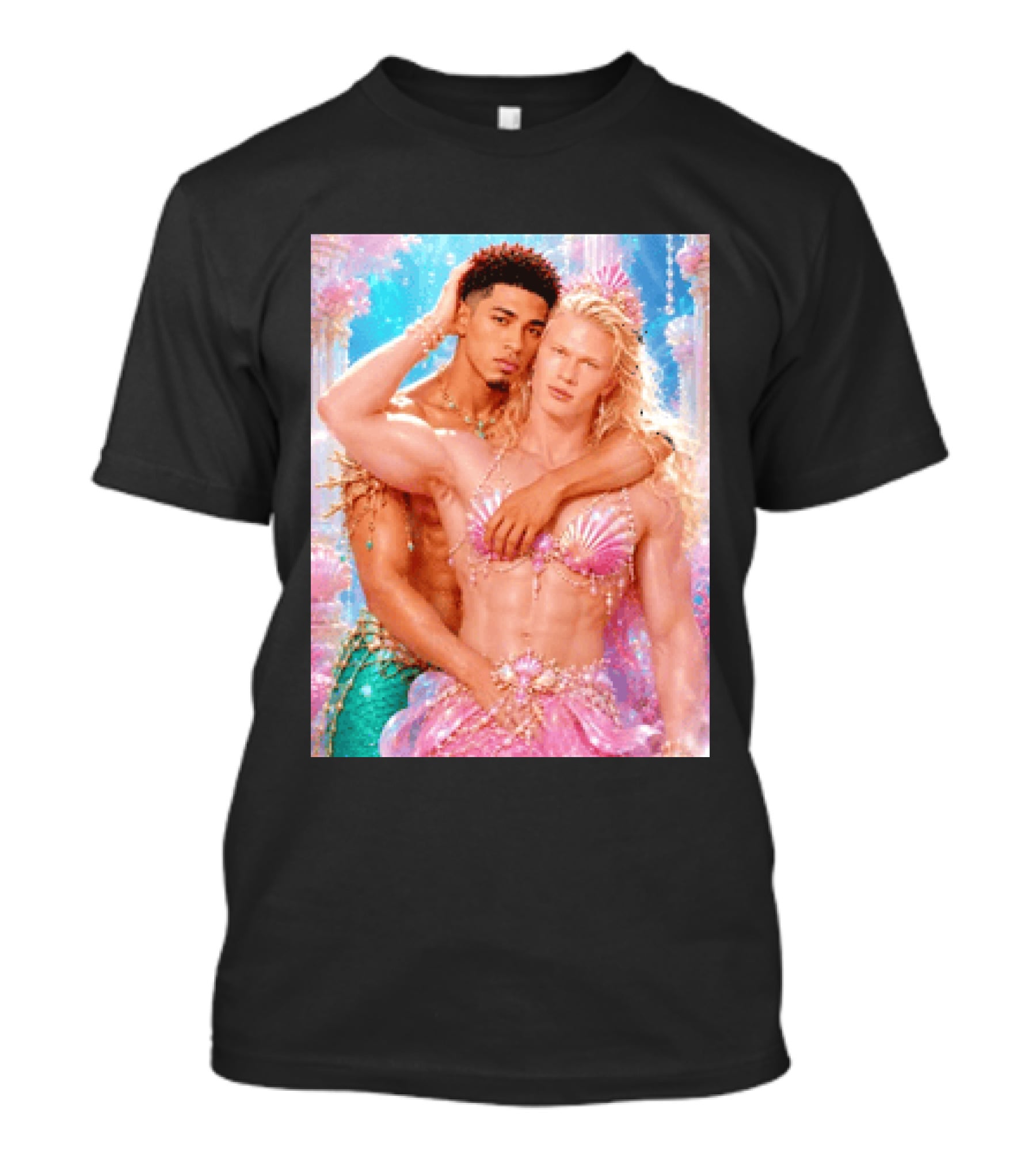 Mermaid Fantasy With Erling Haaland And Jude Bellingham T-Shirt
