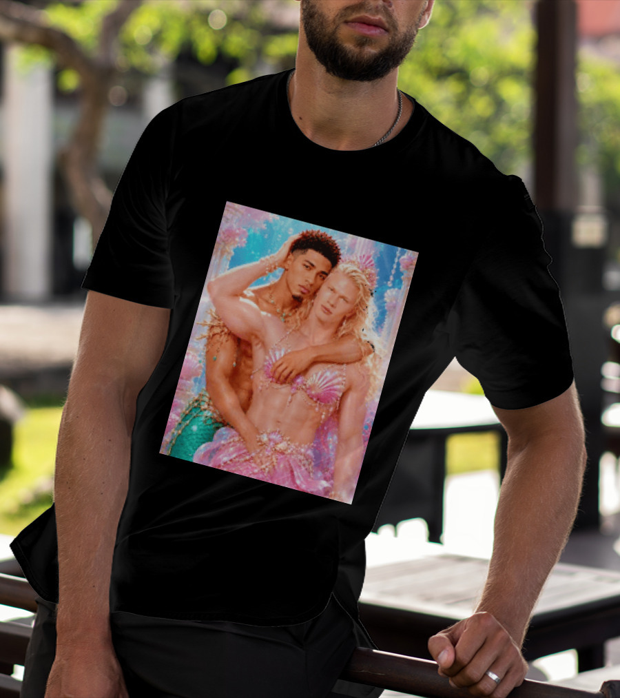 Mermaid Fantasy With Erling Haaland And Jude Bellingham T-Shirt