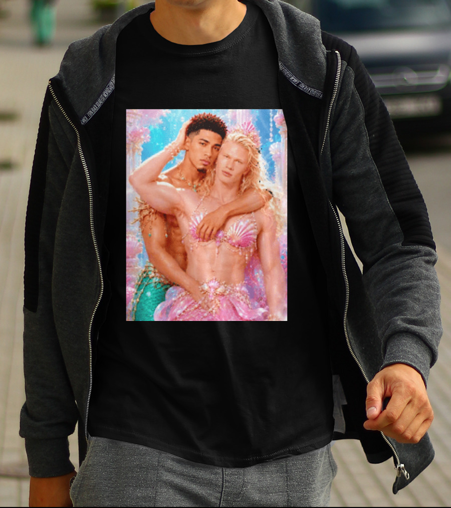 Mermaid Fantasy With Erling Haaland And Jude Bellingham T-Shirt