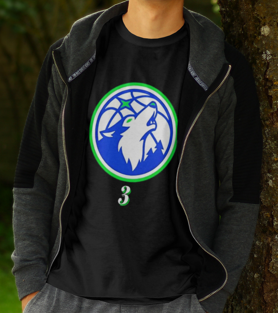 Jaden McDaniels Minnesota Timberwolves 3 Wolf Basketball T-Shirt