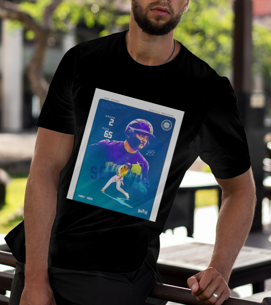 Jake Brown Seattle Mariners Round 2 Pick 65 Draft 26 Powerhouse T-Shirt