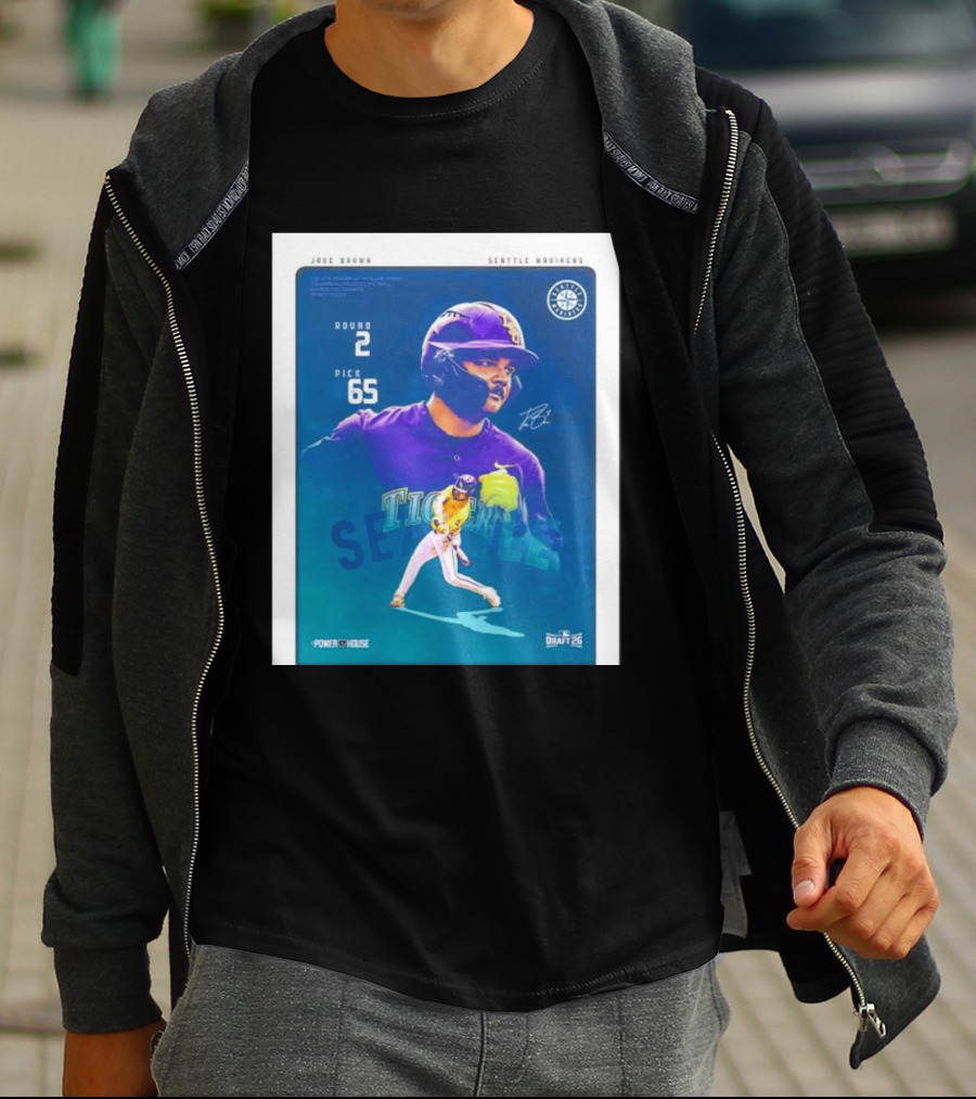 Jake Brown Seattle Mariners Round 2 Pick 65 Draft 26 Powerhouse T-Shirt
