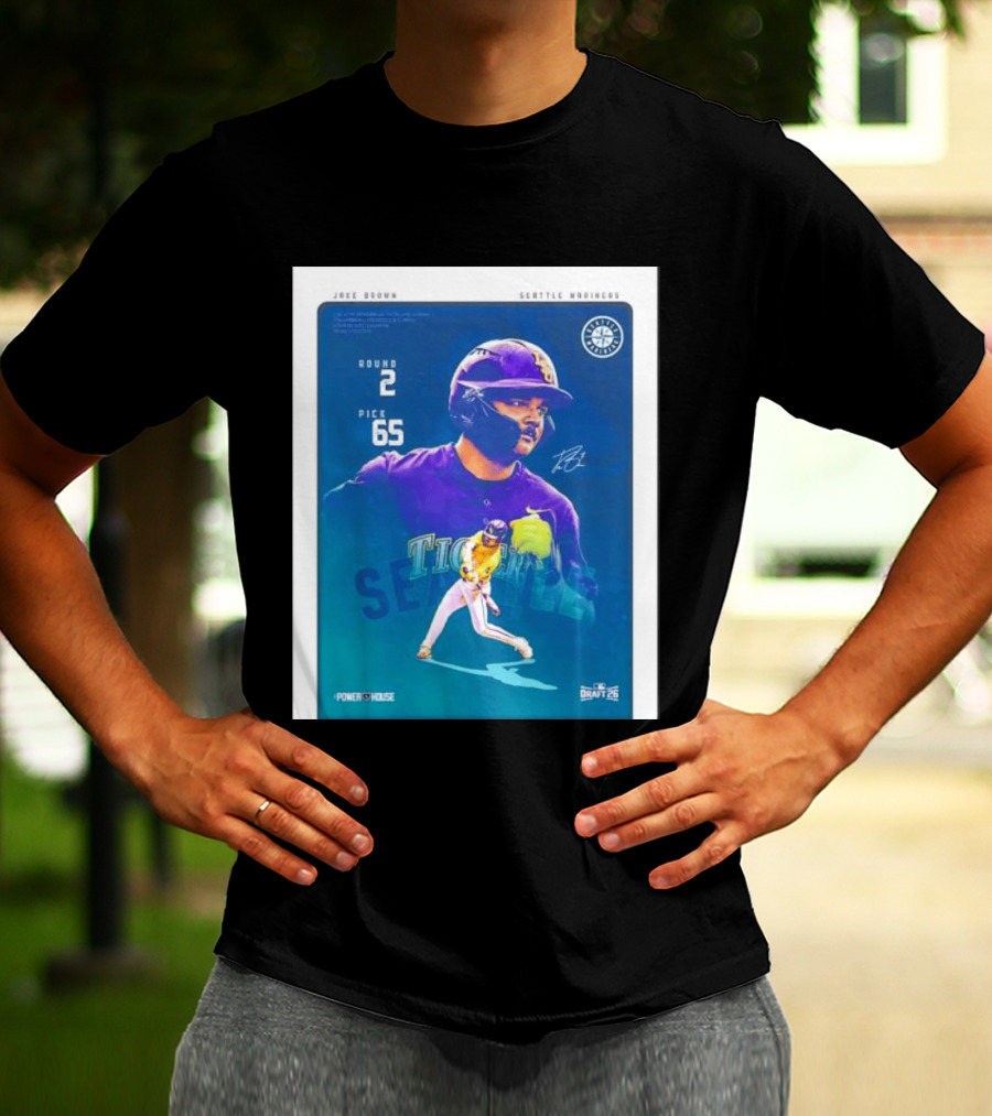 Jake Brown Seattle Mariners Round 2 Pick 65 Draft 26 Powerhouse T-Shirt