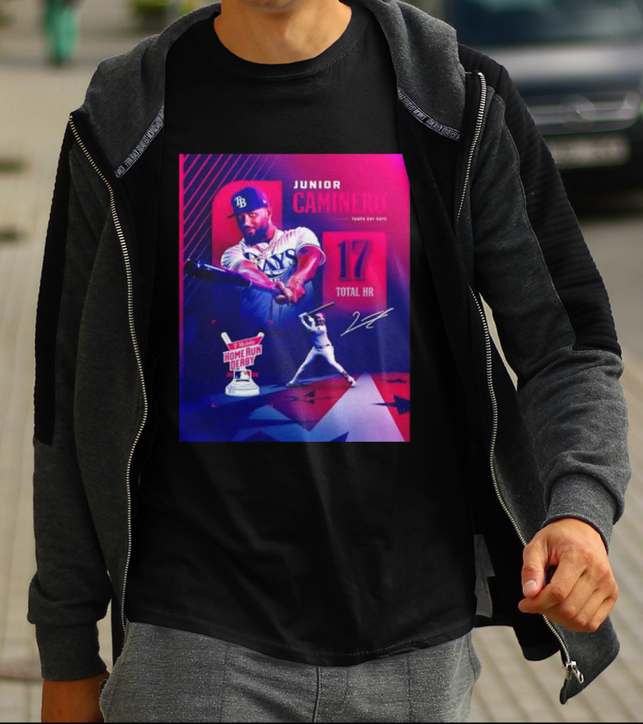 Junior Caminero Tampa Bay Rays 17 Total HR Mobile Home Run Derby 2026 T-Shirt