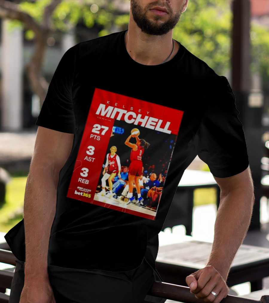 Kelsey Mitchell 27 Points Stat Leader 3 Assists 3 Rebounds At Las Vegas T-Shirt