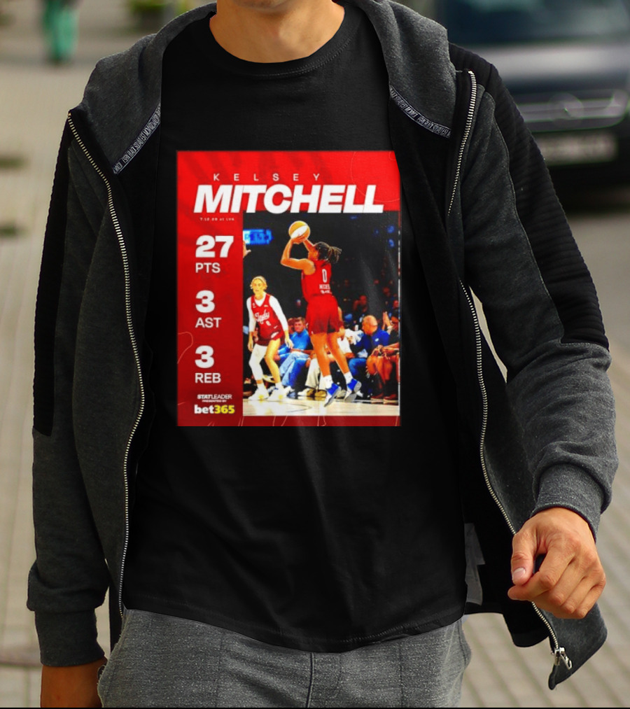 Kelsey Mitchell 27 Points Stat Leader 3 Assists 3 Rebounds At Las Vegas T-Shirt