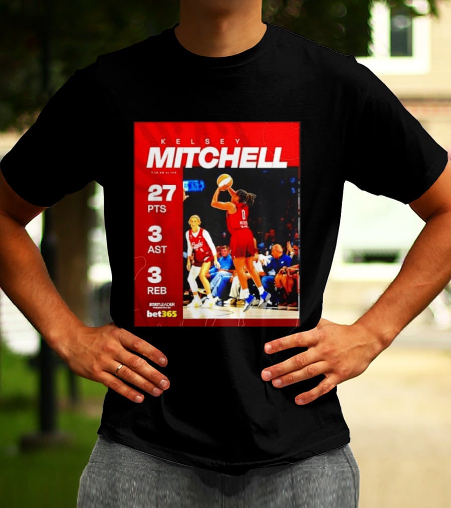 Kelsey Mitchell 27 Points Stat Leader 3 Assists 3 Rebounds At Las Vegas T-Shirt