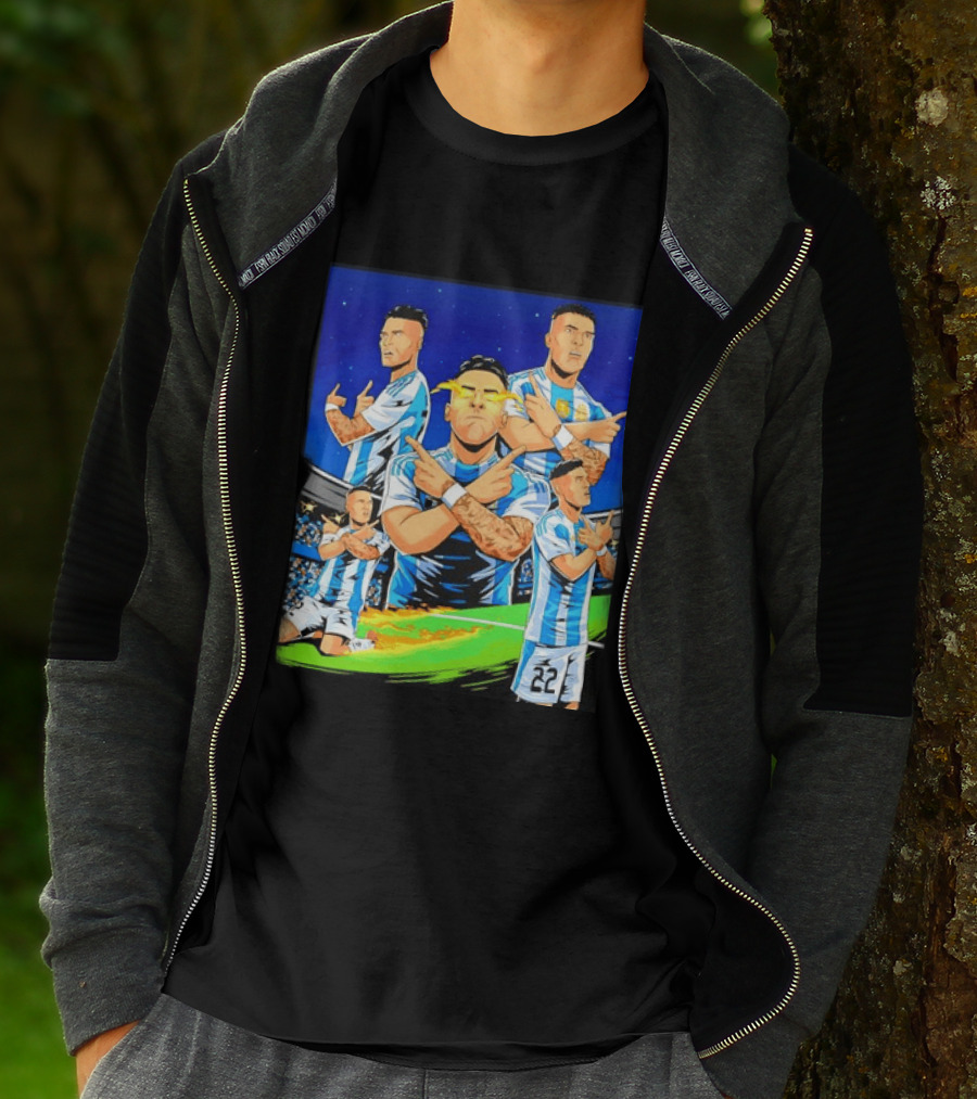 Lautaro Martinez Argentina National Team Collage Soccer Star Celebration T-Shirt