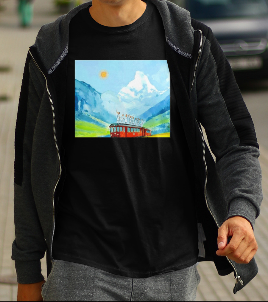Lionel Messi Argentina Football Team Celebration On Swiss Alps Train T-Shirt
