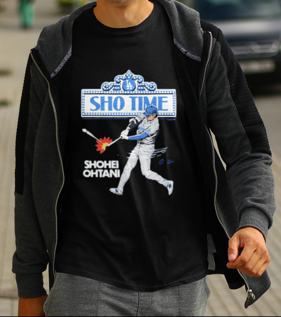 Los Angeles Dodgers Shohei Ohtani Sho Time LA 2026 Baseball Player Hitting Scene T-Shirt