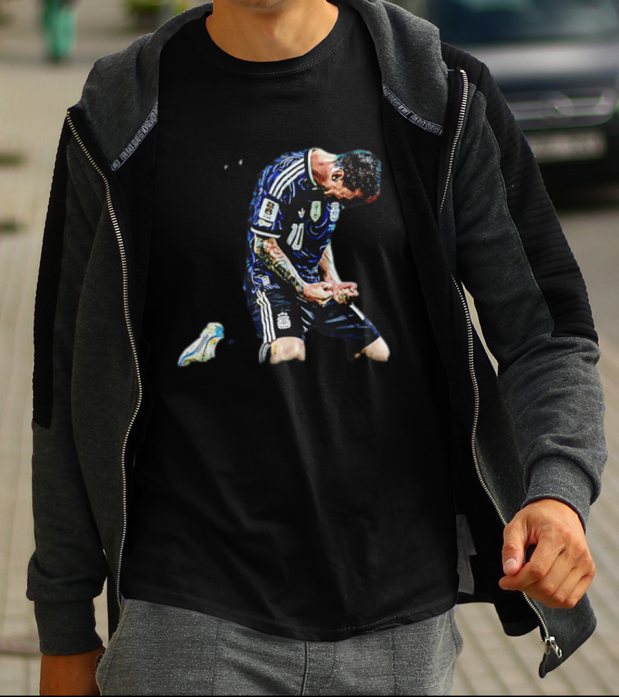 Messi Celebrates Argentina Victory With Passion And Emotion T-Shirt