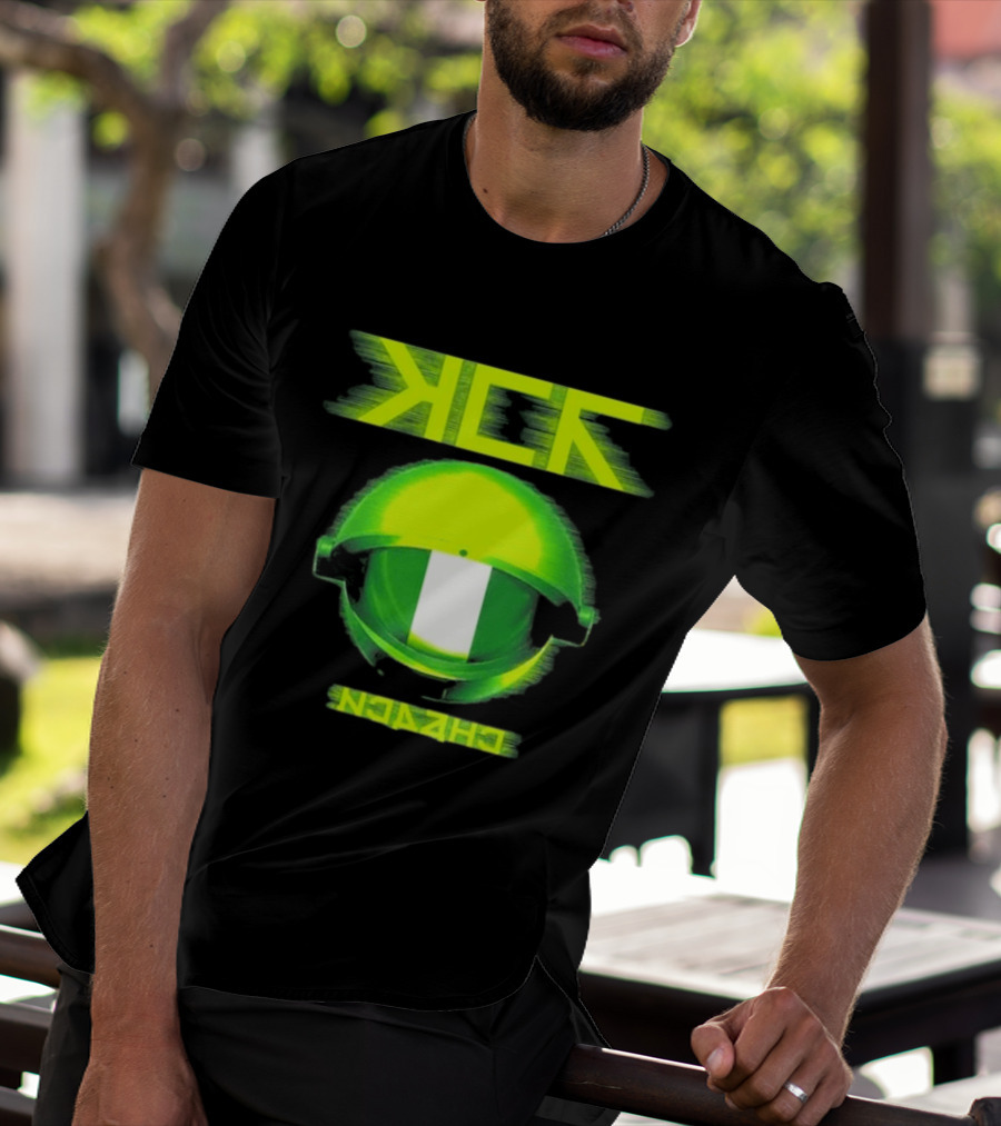 My Chemical Romance MCR Neon Green Glitch Helmet Italy Florence Visarno Arena 15 July 2026 T-Shirt