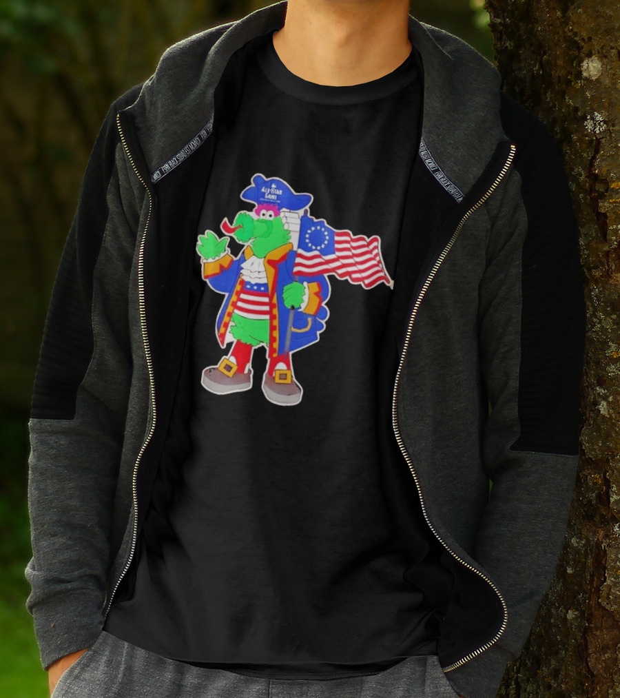 Phillie Phanatic Patriotic 2026 All Star Game Philadelphia Phillies American Flag MLB T-Shirt