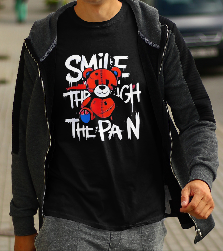 Smile Through The Pain Patchwork Teddy T-Shirt