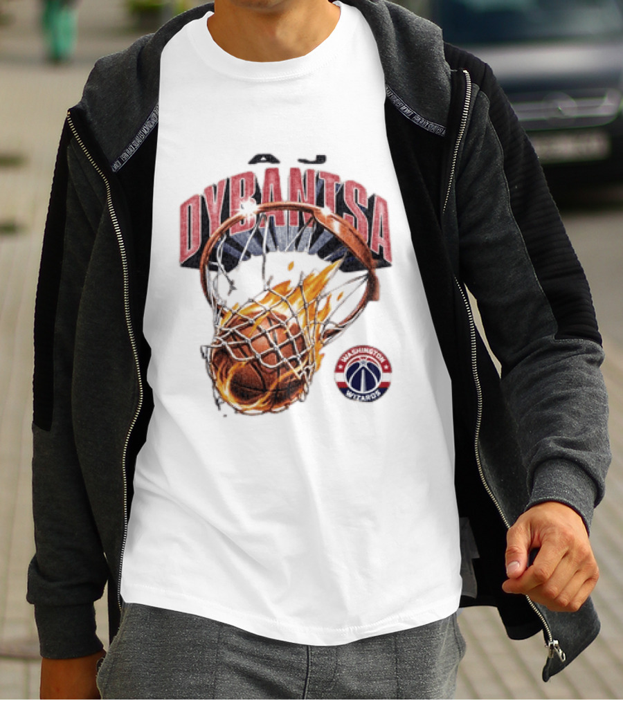Dybantsa Washington Wizards Basketball Hoop On Fire T-Shirt