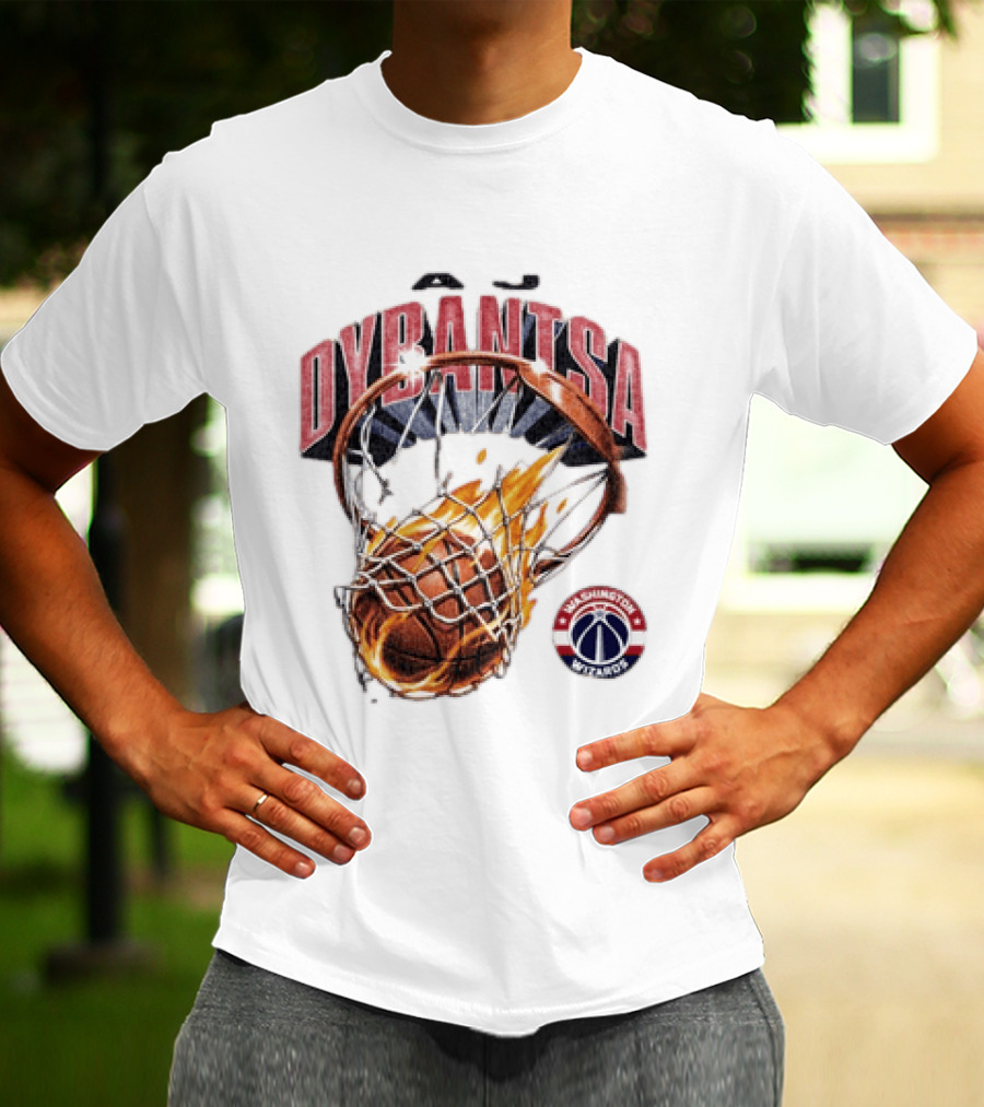 Dybantsa Washington Wizards Basketball Hoop On Fire T-Shirt