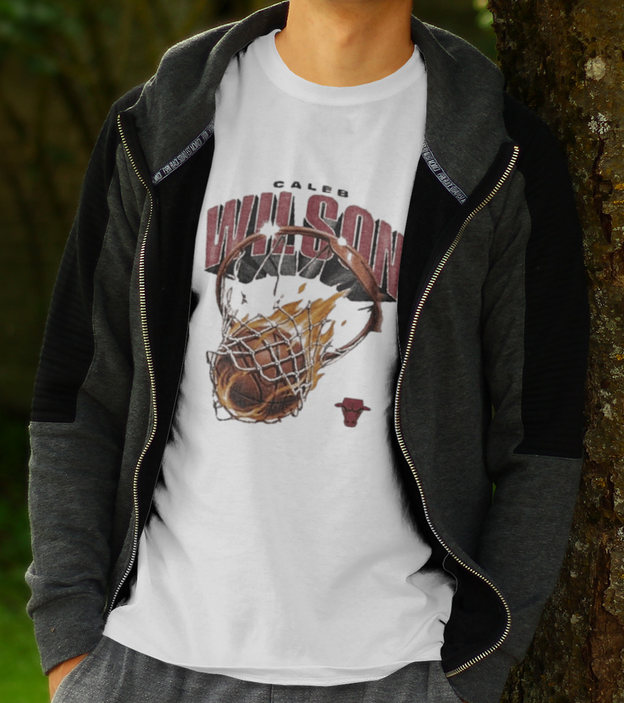 Caleb Wilson Chicago Bulls Basketball On Fire T-Shirt