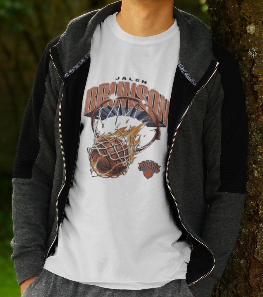 Jalen Brunson New York Knicks Basketball On Fire T-Shirt
