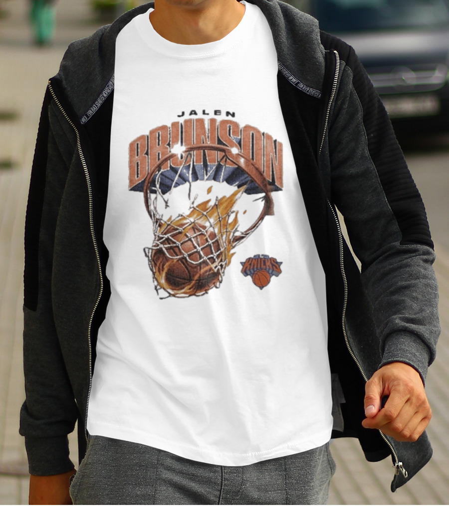 Jalen Brunson New York Knicks Basketball On Fire T-Shirt
