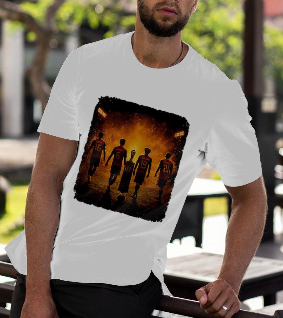 Spain National Football Team Rodrigo Merino Lamine Yamal Oyarzabal Trophy 2026 T-Shirt