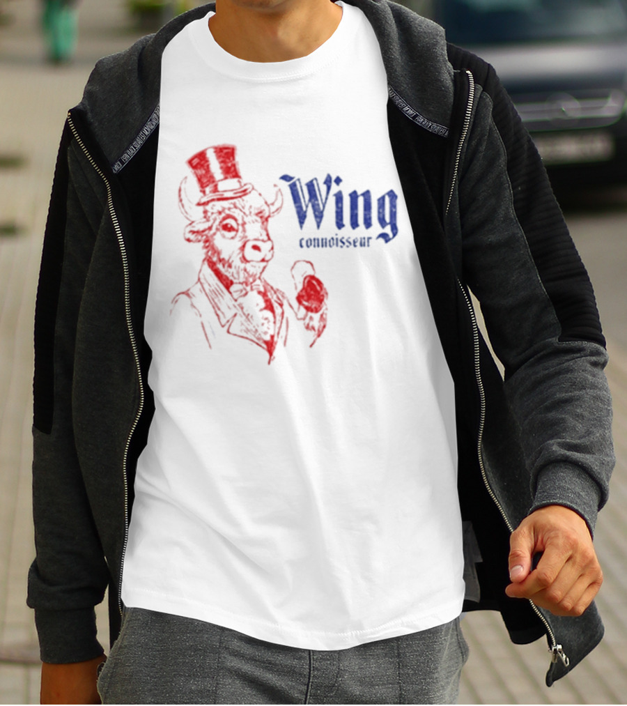 Wing Connoisseur Buffalo Top Hat Bison T-Shirt