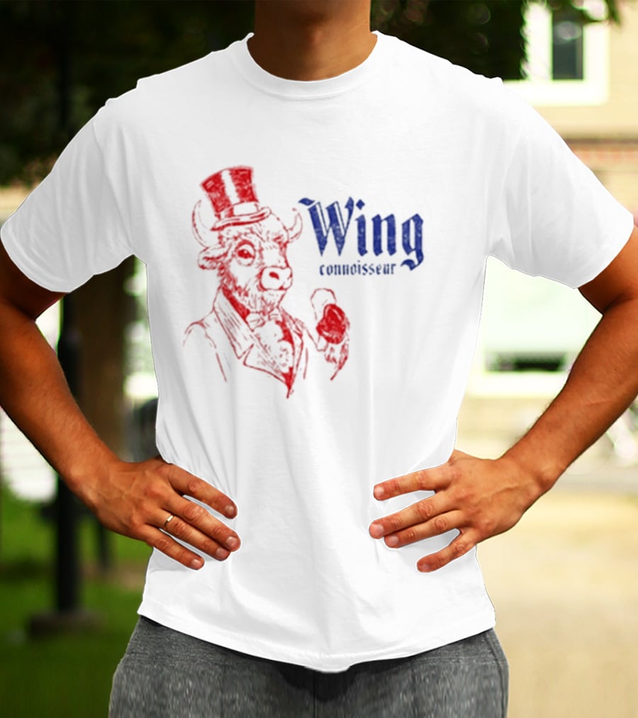 Wing Connoisseur Buffalo Top Hat Bison T-Shirt