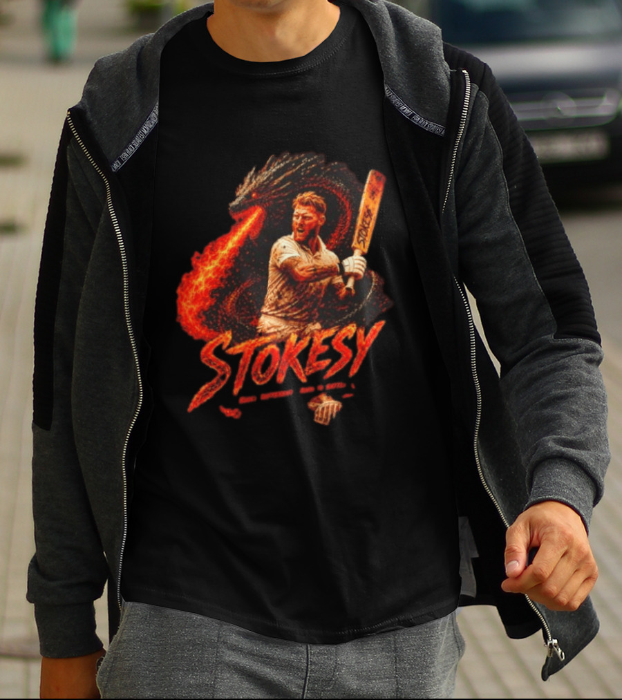 Ben Stokes England Cricket Team STOKESY Built Different Born To Battle Fiery Dragon T-Shirt