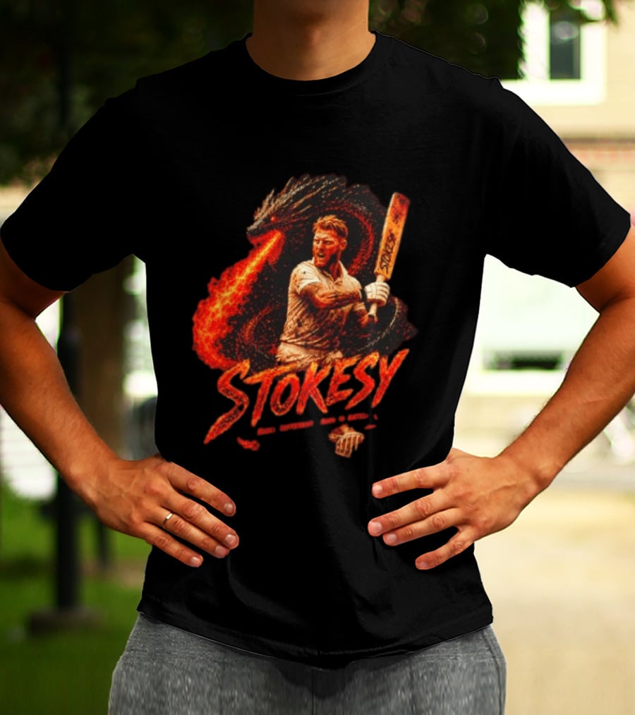 Ben Stokes England Cricket Team STOKESY Built Different Born To Battle Fiery Dragon T-Shirt