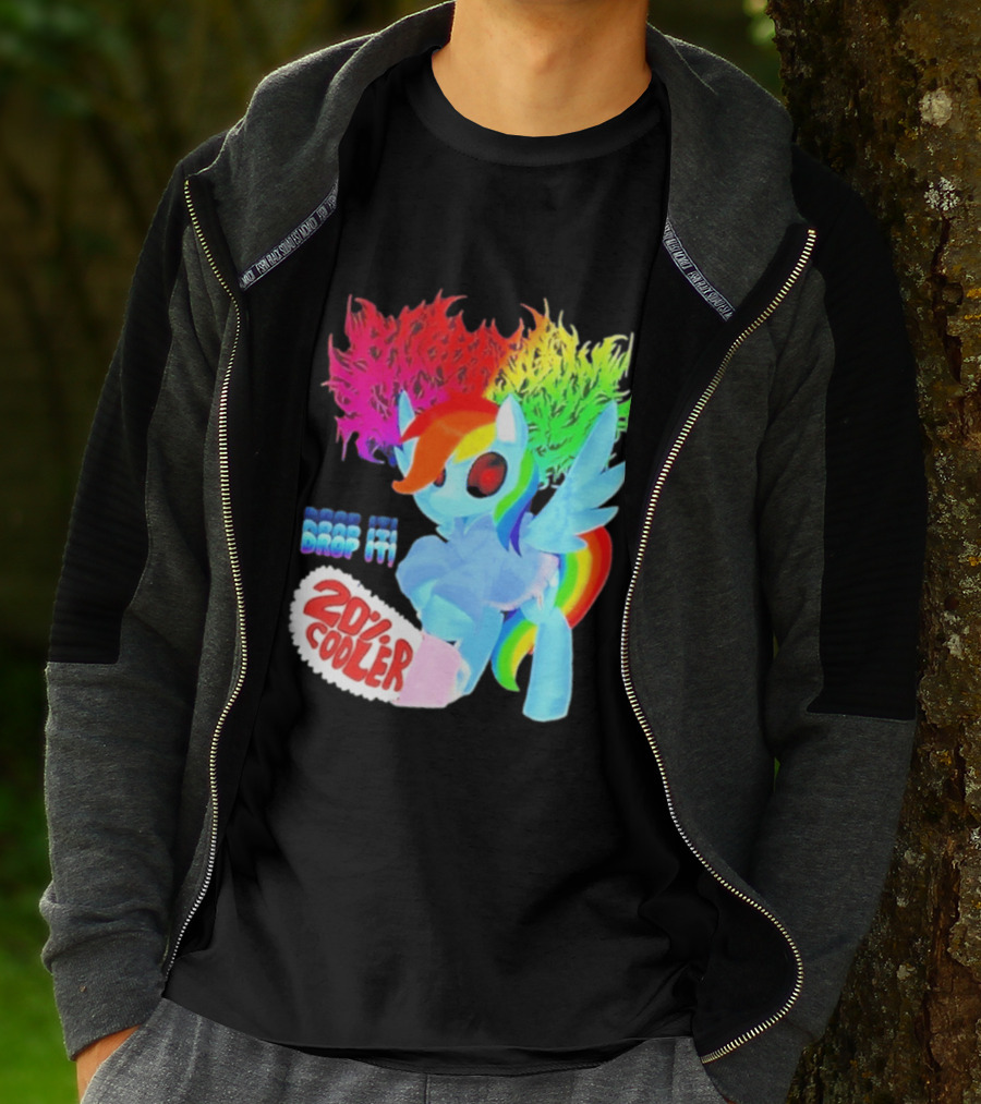 Drop It 20% Cooler Bubblegum Chainsaw Rainbow Dash T-Shirt