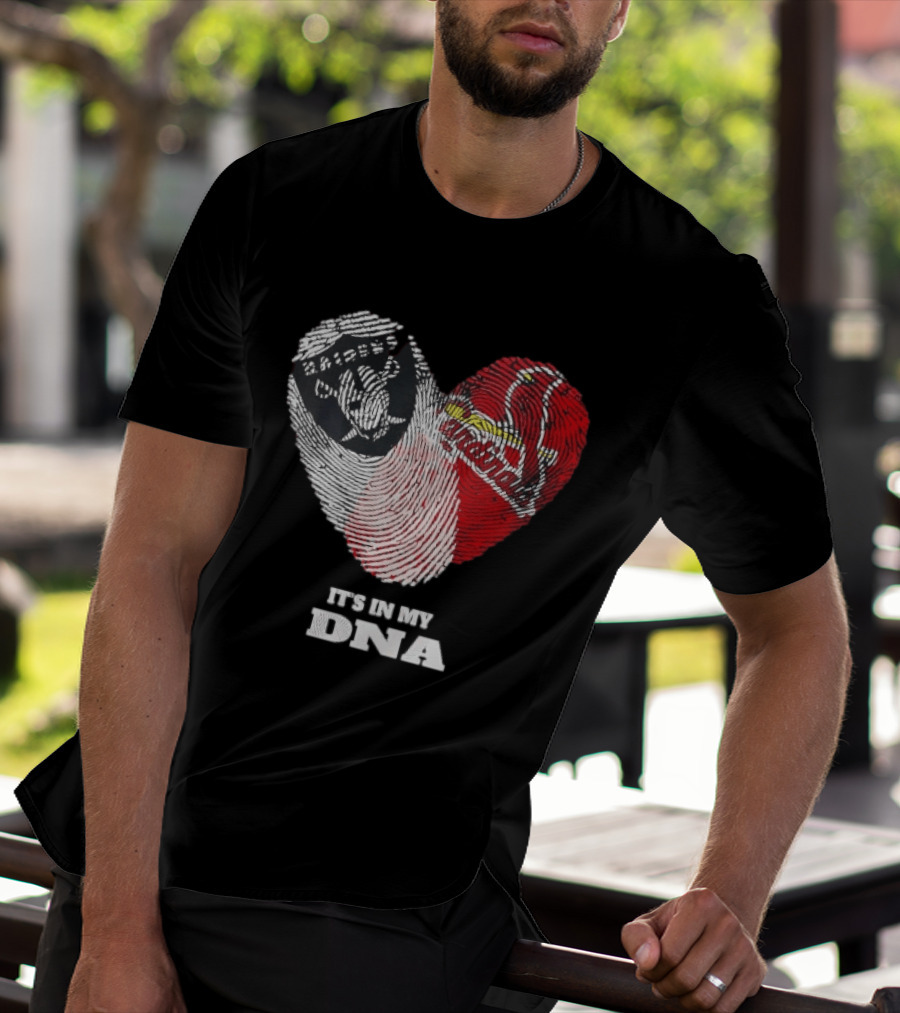 Las Vegas Raiders Washington Commanders It's In My DNA Fingerprint Heart T-Shirt