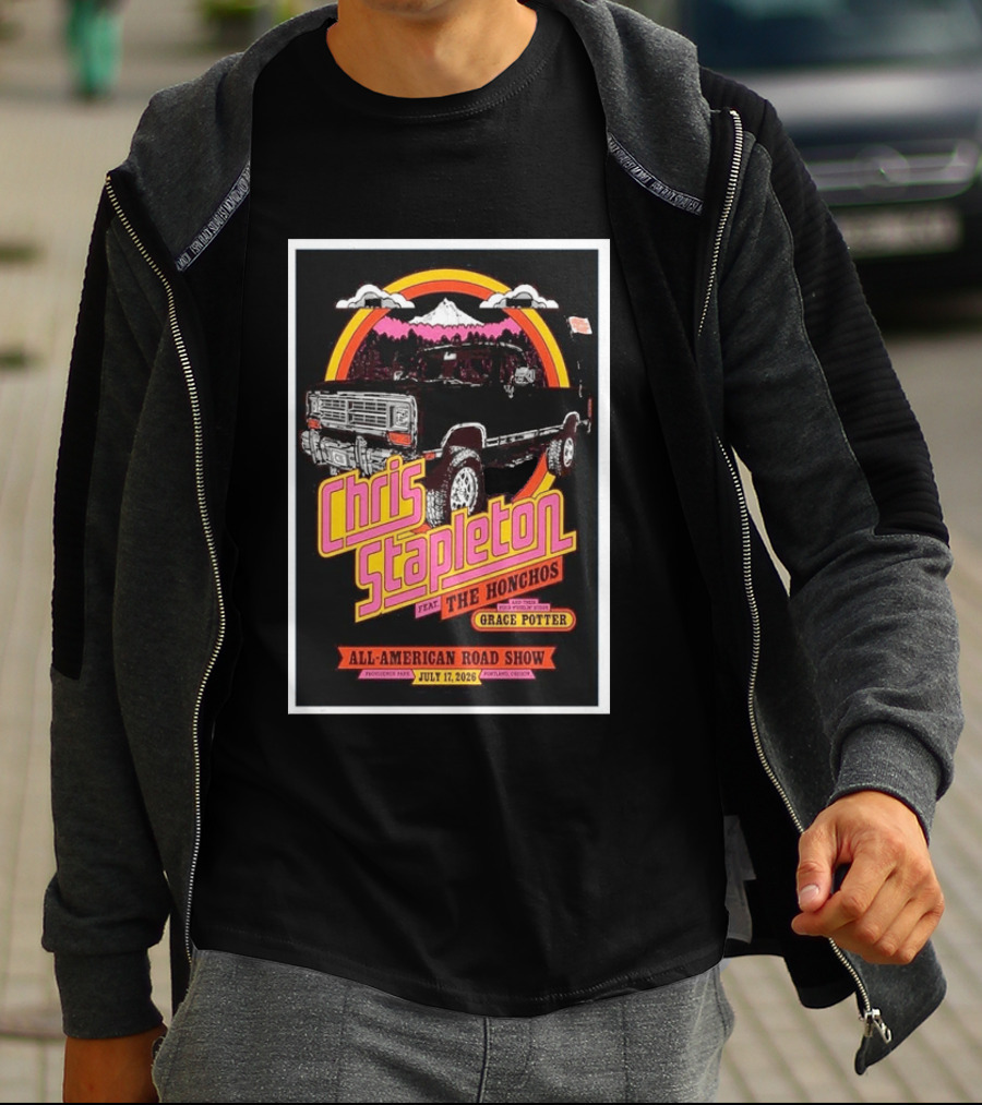 Chris Stapleton All American Road Show July 17 2026 Portland Oregon Feat The Honchos Grace Potter T-Shirt