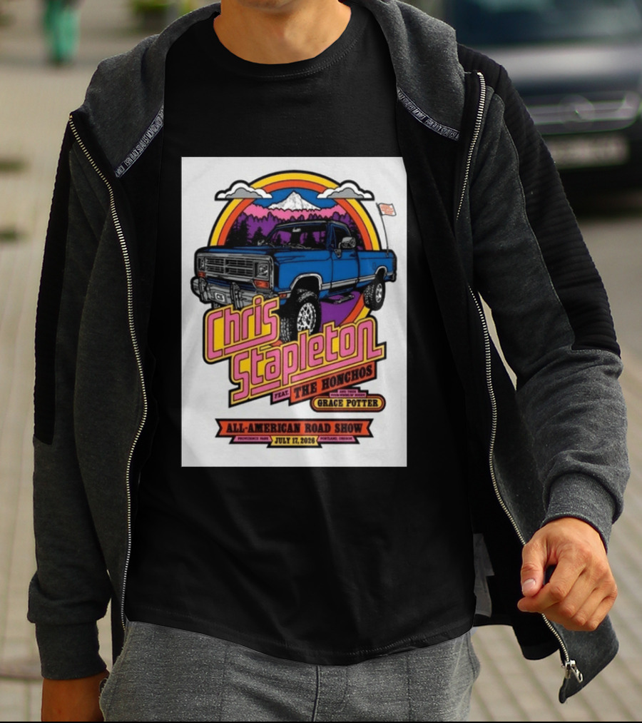 Chris Stapleton Feat The Honchos Grace Potter All American Road Show Providence Park Portland Oregon July 17 2026 T-Shirt