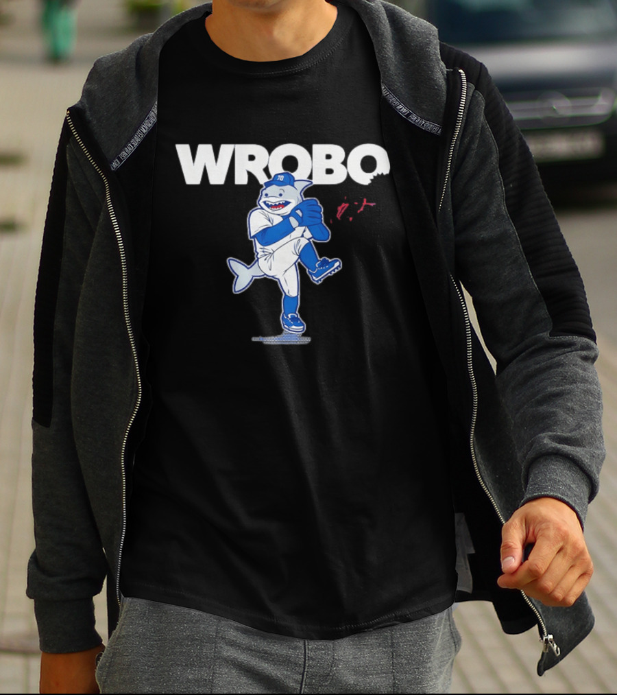 Los Angeles Dodgers Justin Wrobleski Baseball Wrobo Shark T-Shirt