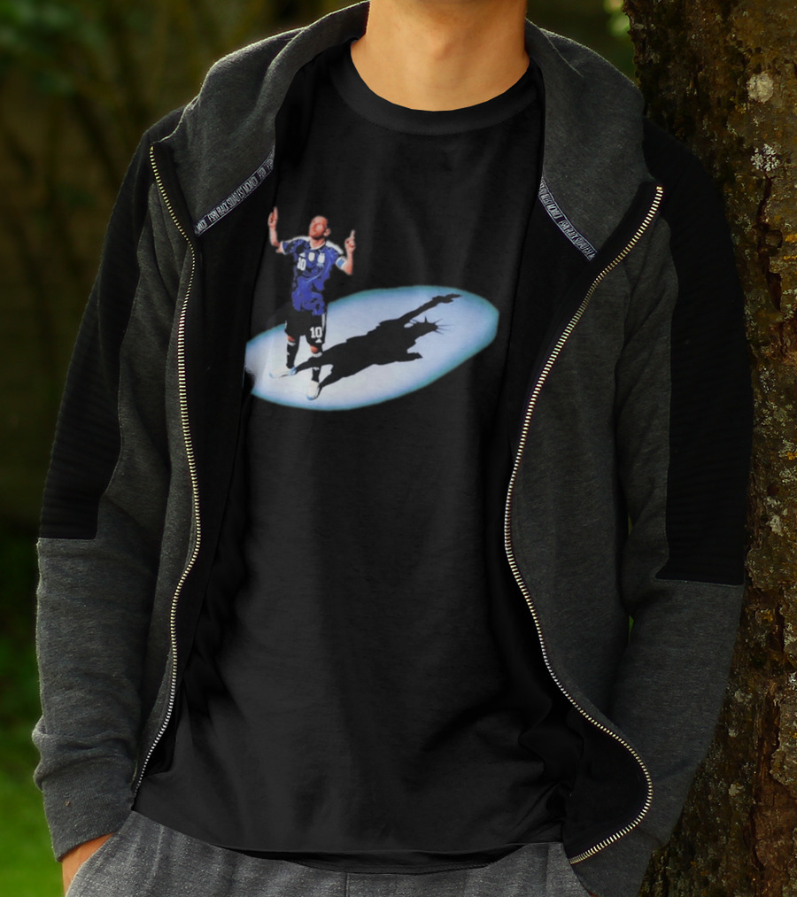 Lionel Messi Iconic Argentina Celebration With Liberty Shadow T-Shirt