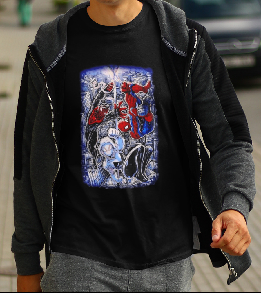 Spider Man Miles Morales Ghost Spider Marvel Multiverse Action Adventure T-Shirt