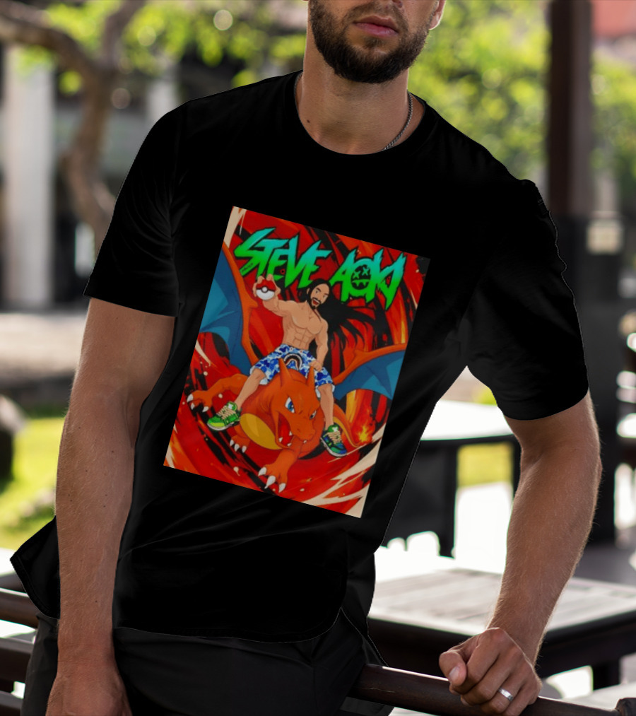 Steve Aoki Pokémon Charizard Adventure T-Shirt